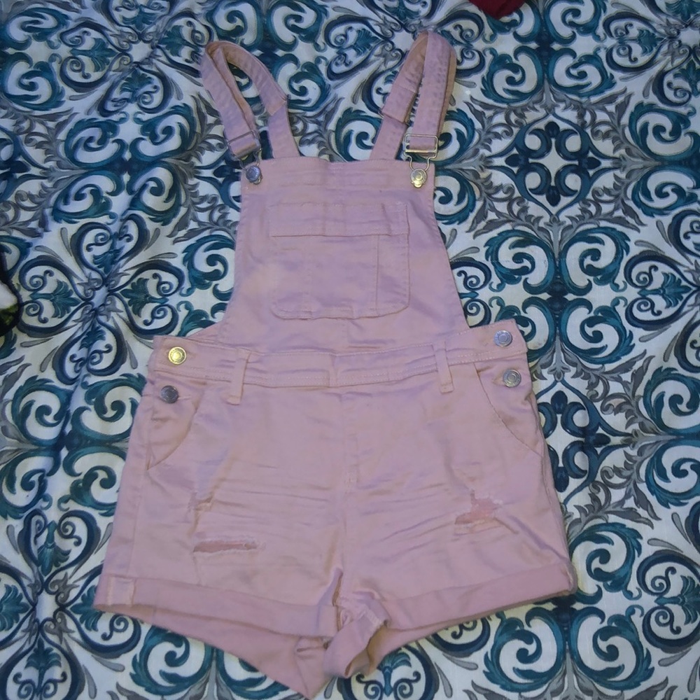 Overalls shorts with tears on both legs